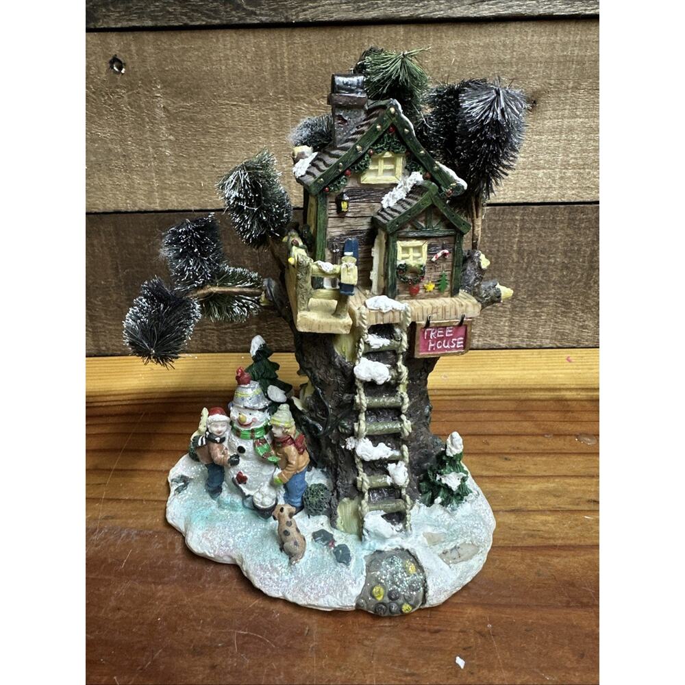 Christmas Village Tree House 7”